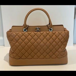 Chanel Quilted Large Shopping Bag/Light Brown